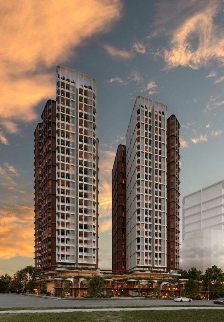 An artistic impression of how the two towers will look like.