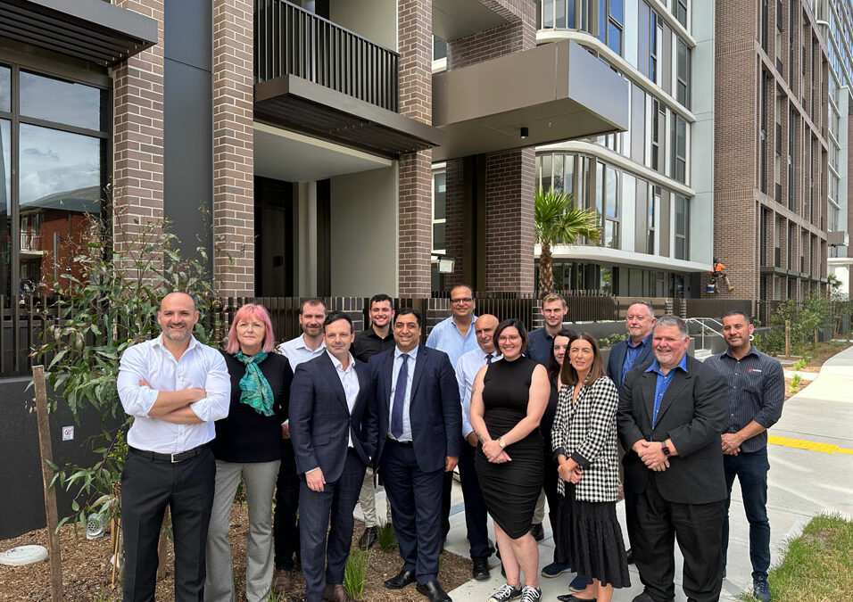 Billbergia, LAHC & Evolve Housing in front of The Parade West Ryde project